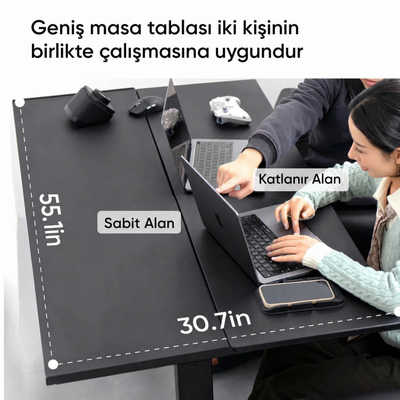 Ingrem Eğim ve Yükseklik Ayarlı Masa – Siyah — 10