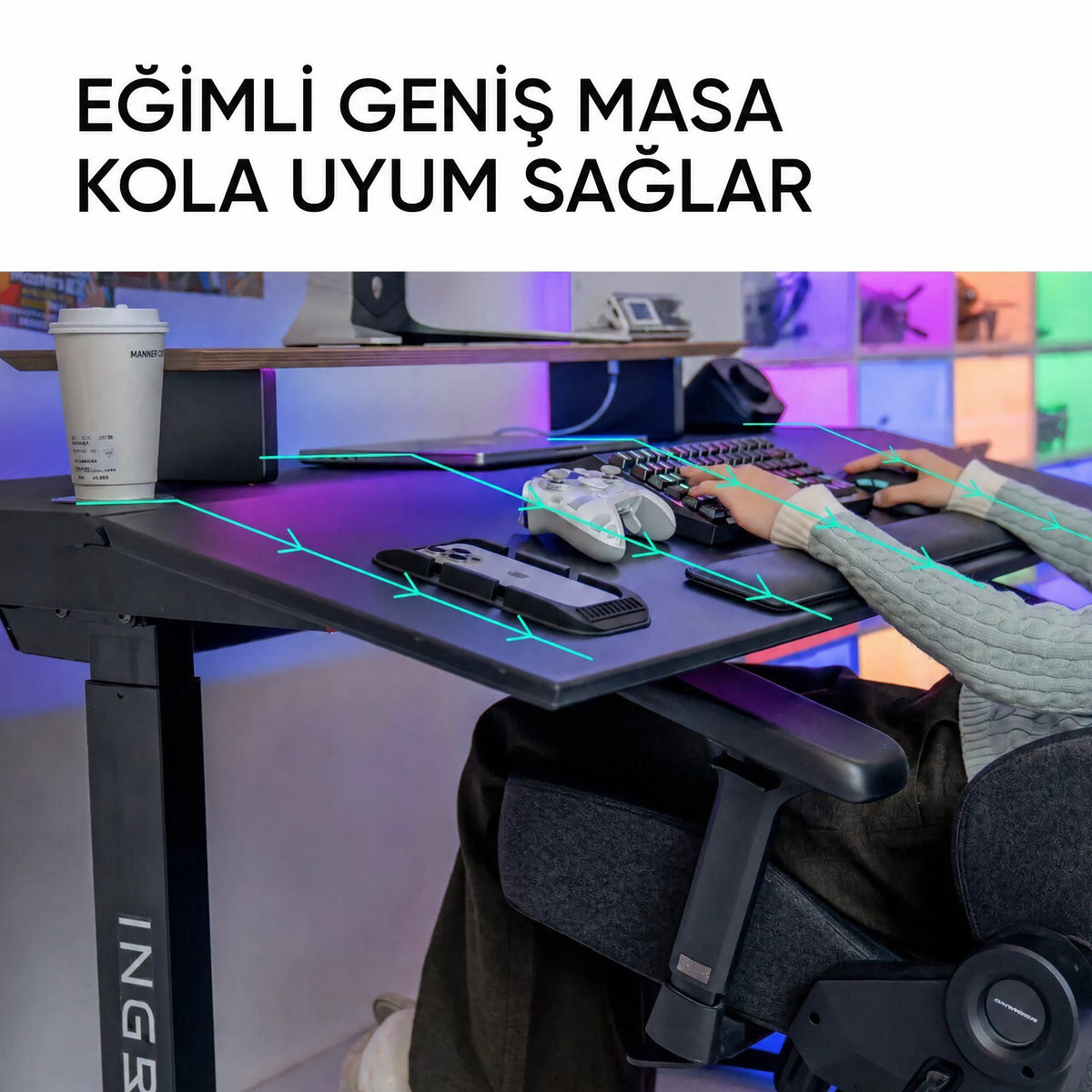 Ingrem Eğim ve Yükseklik Ayarlı Masa – Siyah — 14