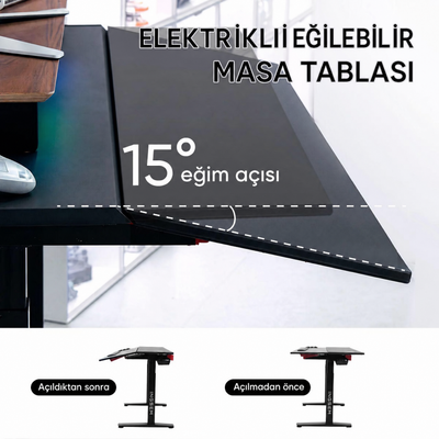 Ingrem Eğim ve Yükseklik Ayarlı Masa – Siyah — 8