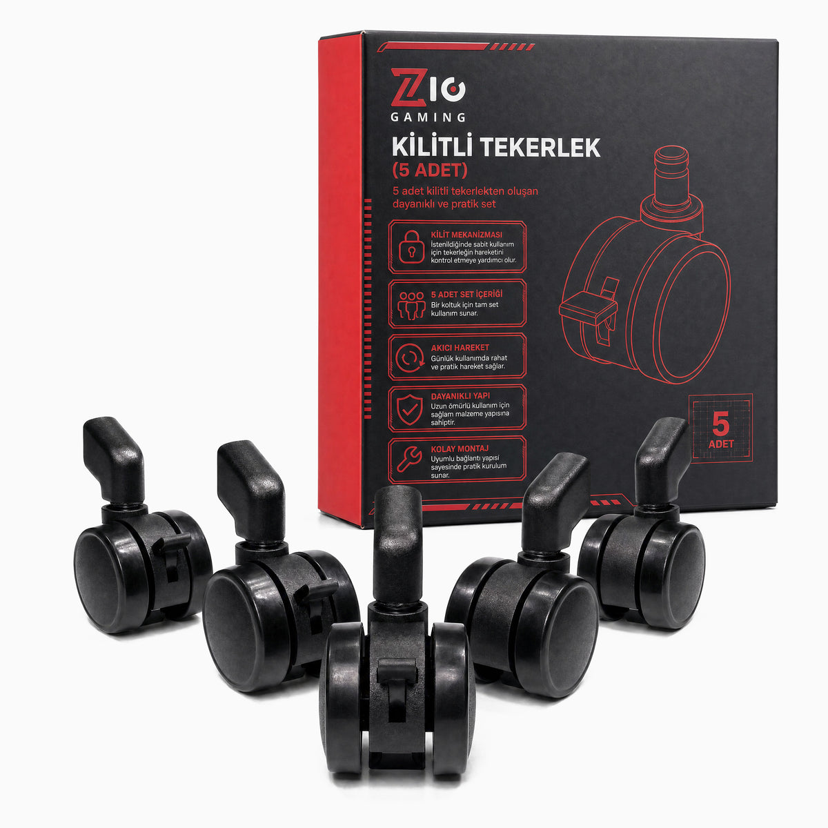 Kilitli Tekerlek ( 5 Adet )